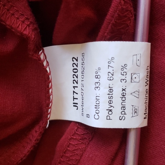 Shein. Red, Short Sleeves, Cropped Baby Doll Top. EUC Size 3X - Picture 9 of 10